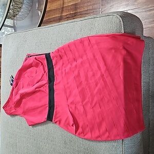 Lipsy London One Shoulder Fushsia/black cocktail Dress bandage style sz …